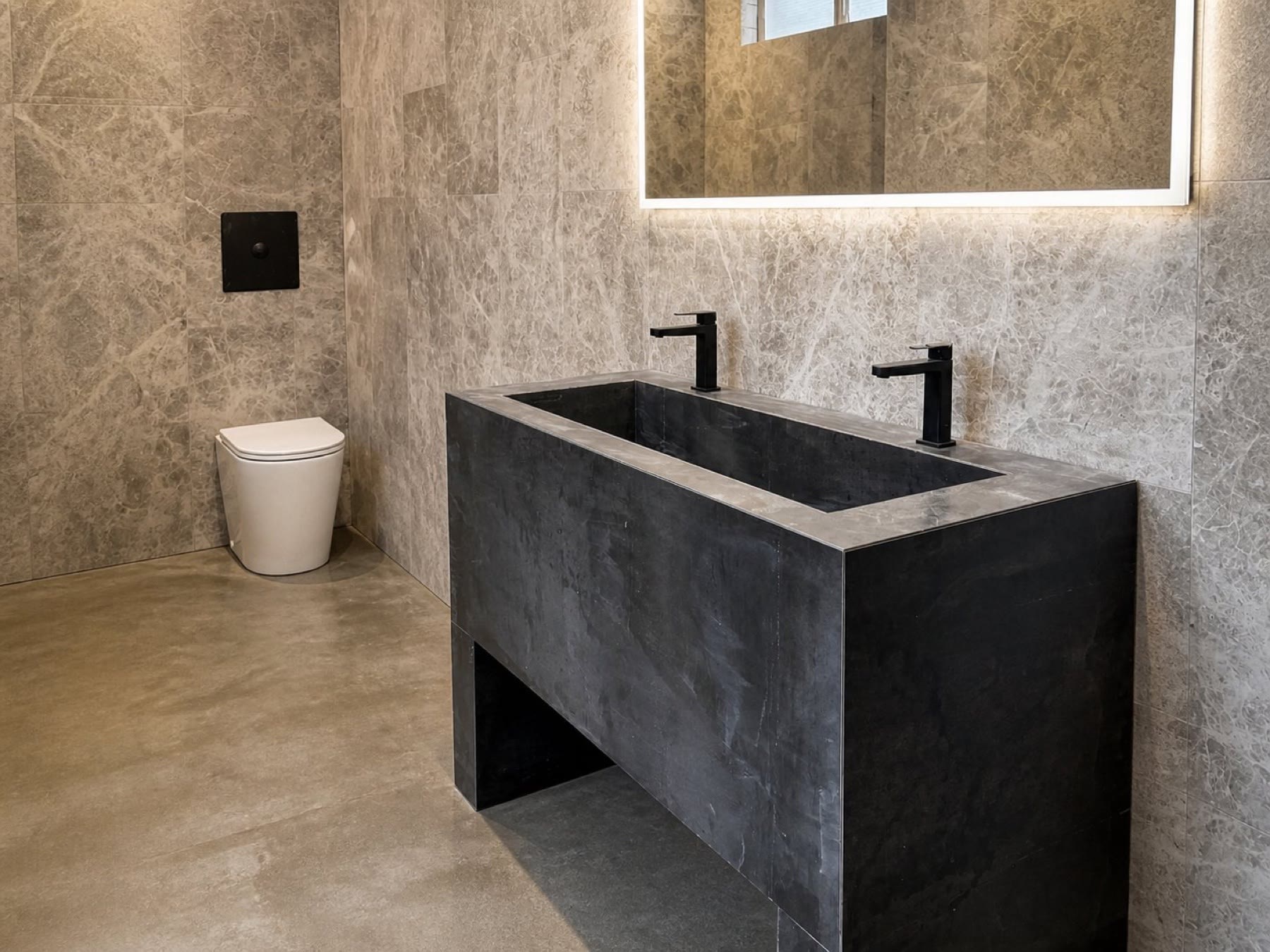 Custom tiled vanities by Elya Tiling Group
